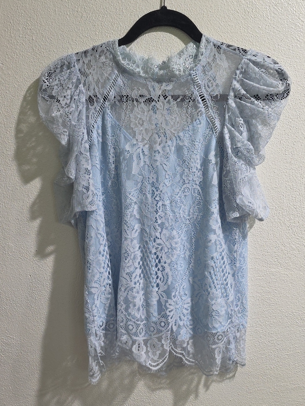 Savanna Jane Lace Mockneck Top With Attached Cami
